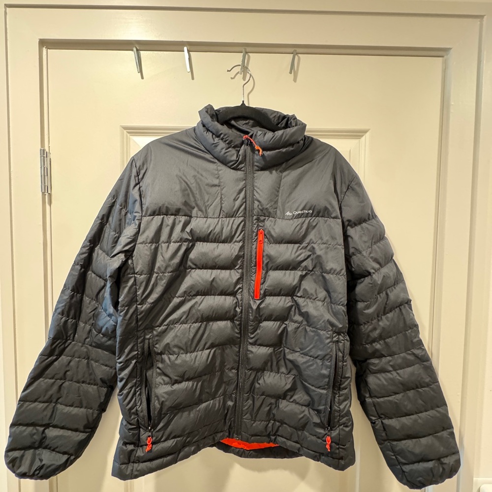 Decathlon Men's Puffer Jacket with Red Accents